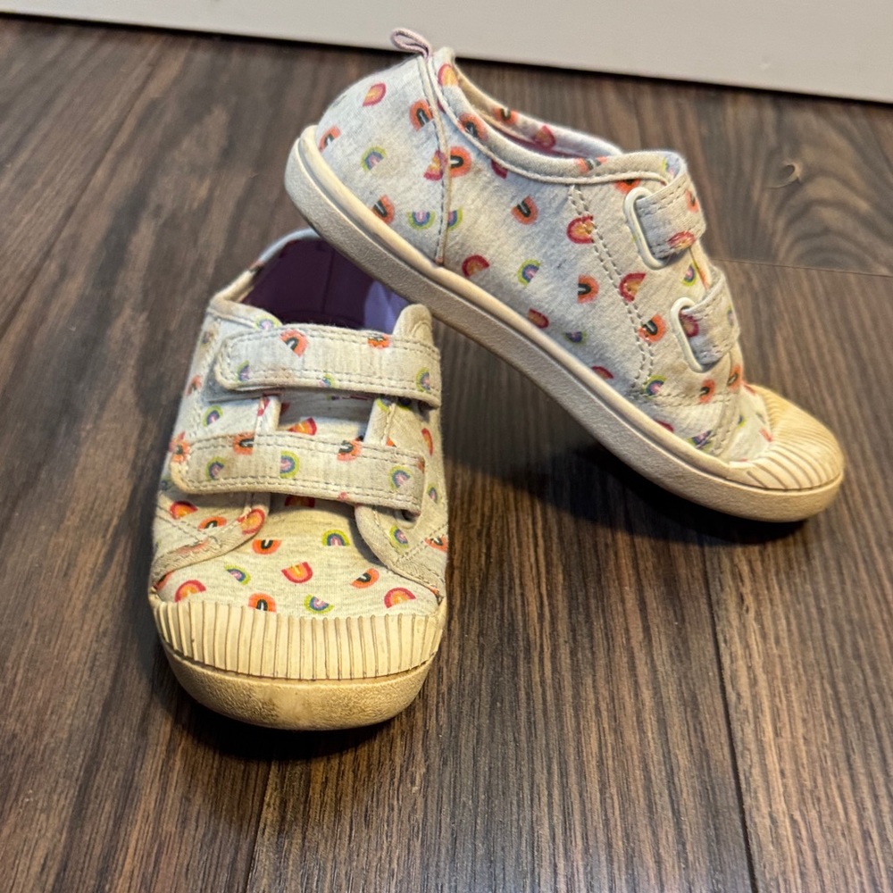 Cat & Jack Cream Sneakers with Rainbow Accents